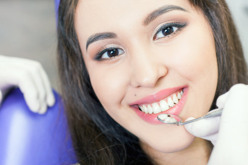 Beautiful asian woman smile with healthy teeth whitening. Dental care concept.